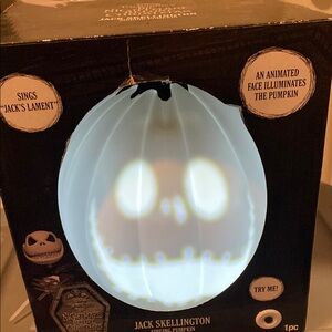 Disney Jack Skellington Animated Pumpkin - White and Black